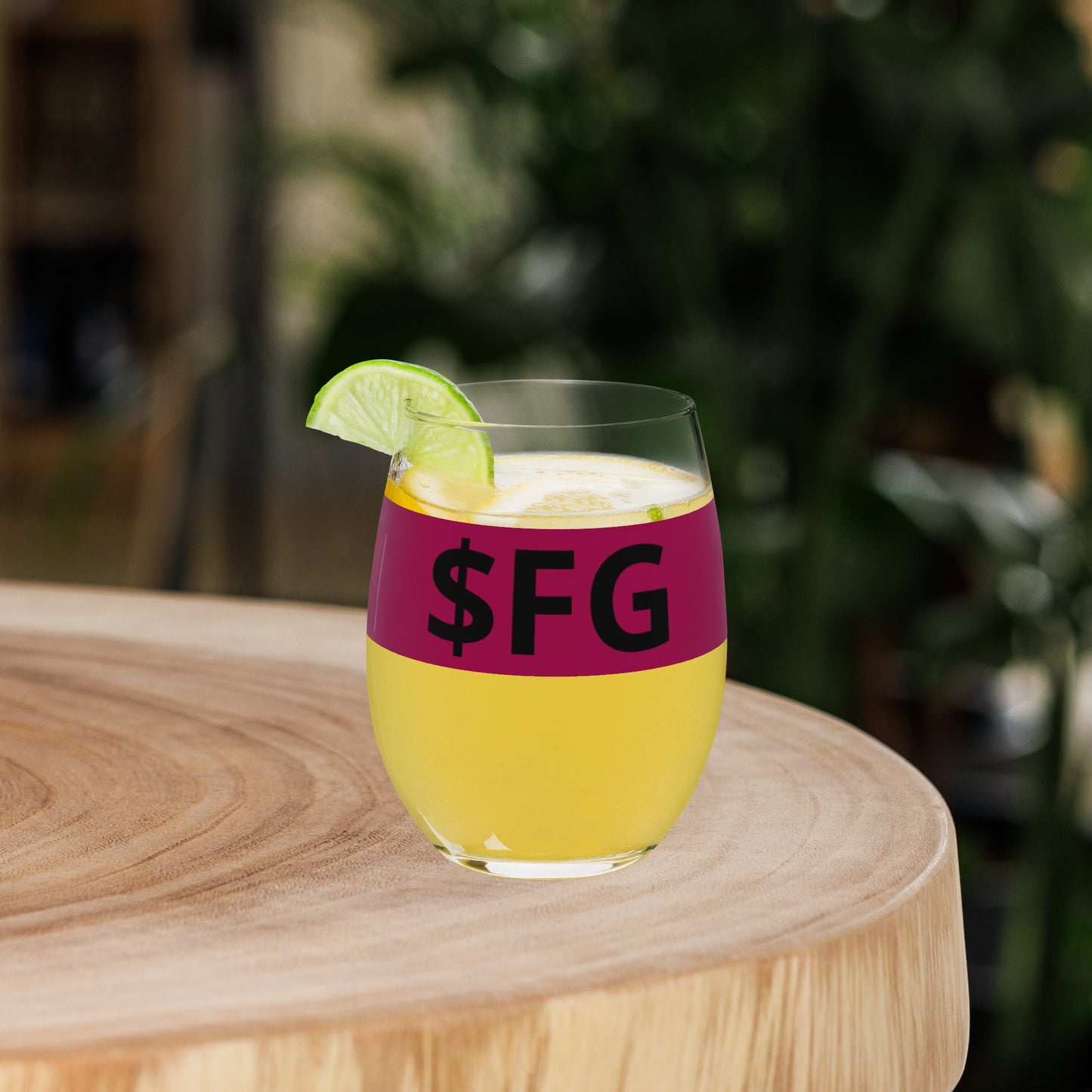 Stemless wine glass