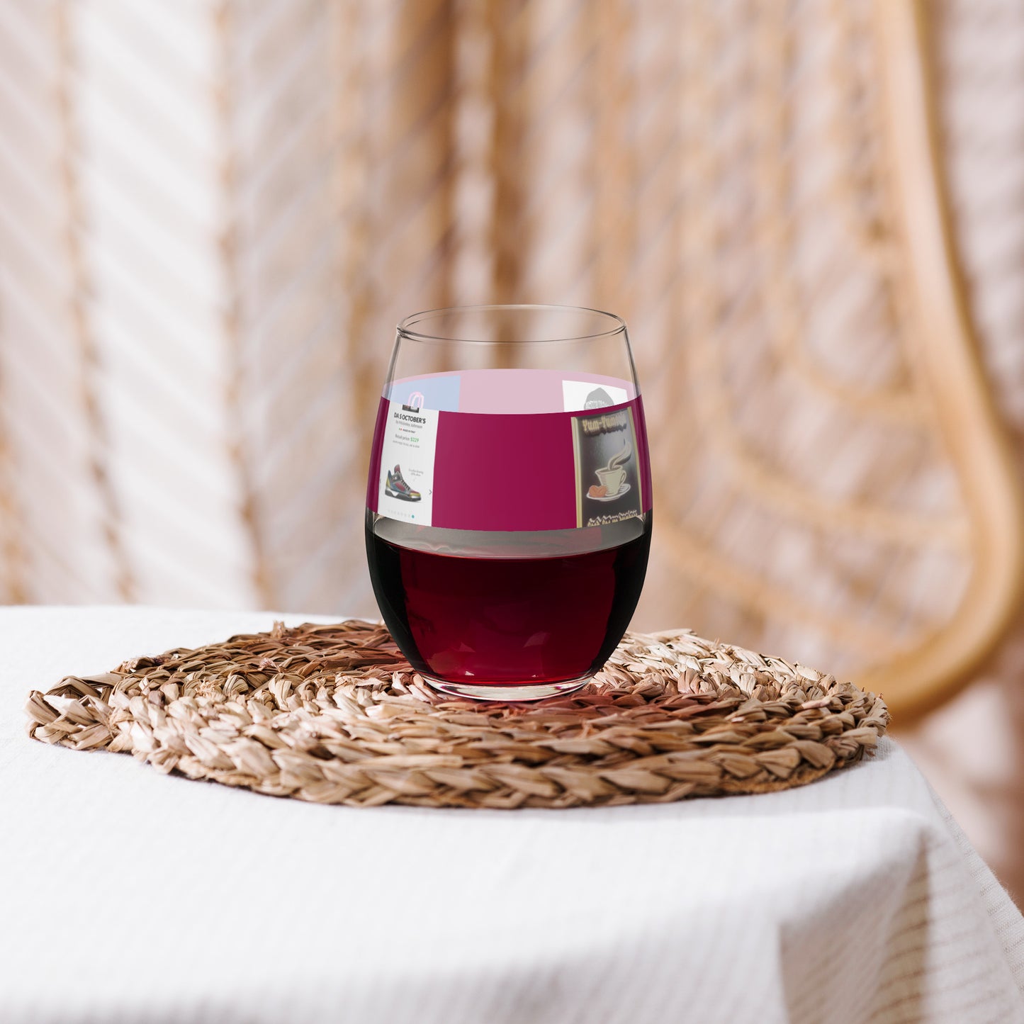 Stemless wine glass